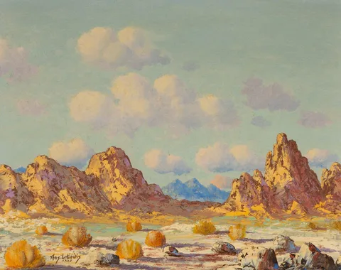 Thomas L. Lewis, Desert Rocks Taos, Oil on canvas