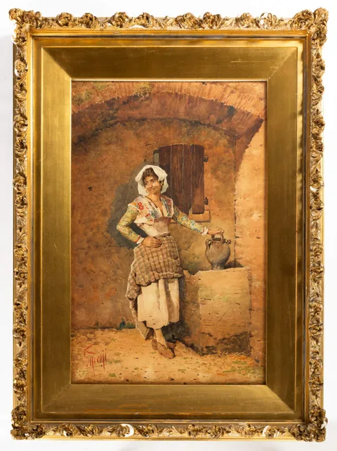 Filippo Indoni, Portrait of a Lady, Watercolor on paper