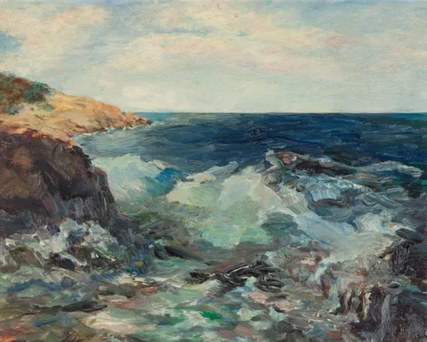 George Renouard, Seascape, oil on masonite