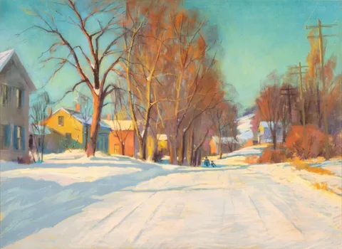 Clifford McCormick Ulp, Winter Street Scene, Pastel
