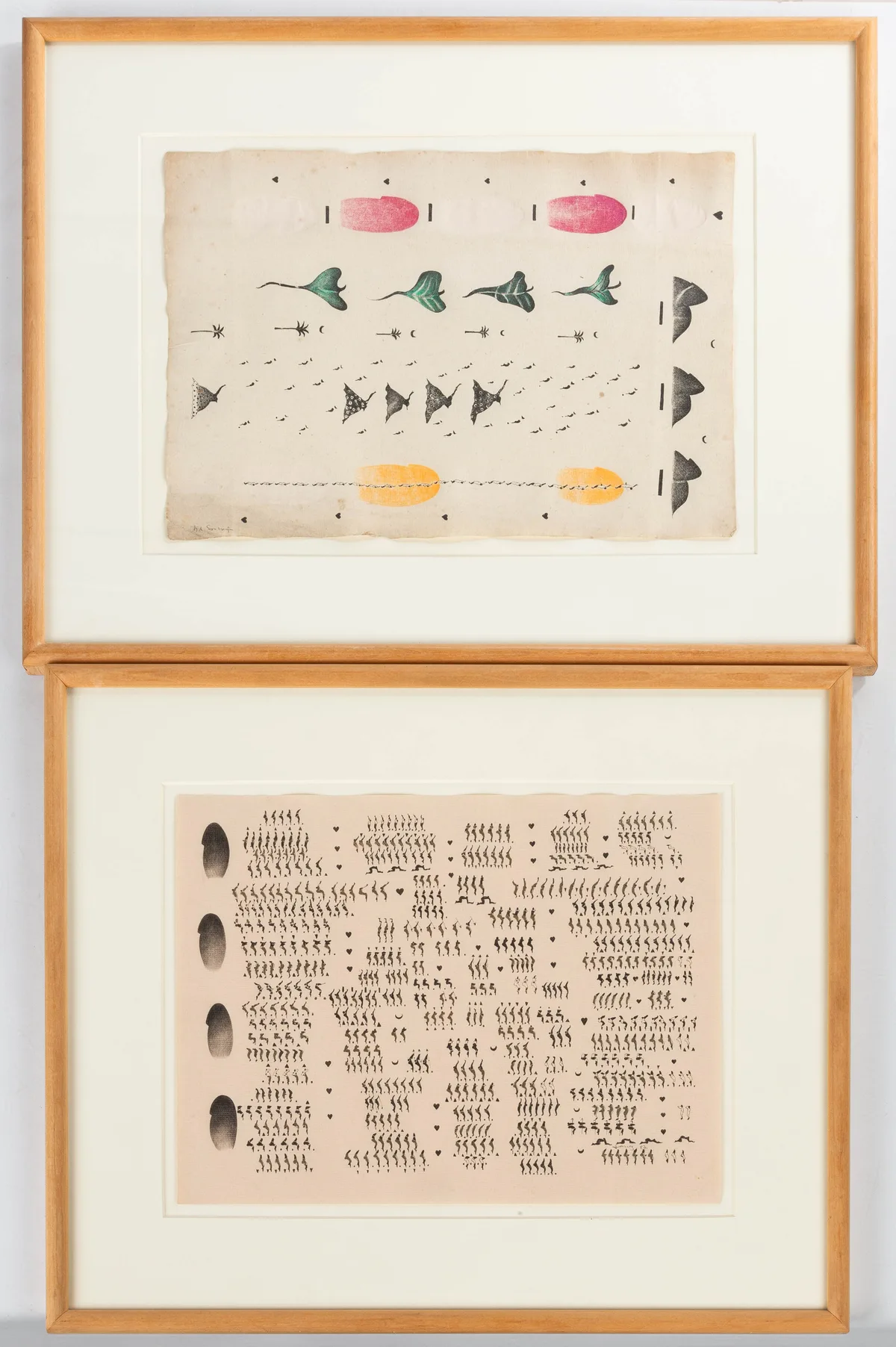 Drawings by Two Paulo Gomes Garcez, Pen, ink, and colored pencil on paper, sold Nov 2024
