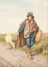 Filippo Indoni, Bagpipe Player with Sheep