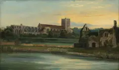 John Atkinson Grimshaw, Christchurch Priory and Constable's House, Dorset, England, Oil on Canvas