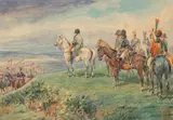 Stephan Pajaczkowski, Napoleon, His Marshals, and His Polish Uhlans, 1953, Watercolor on Wove Paper