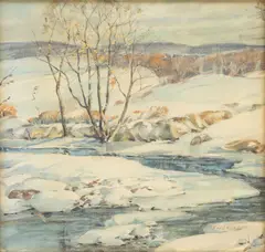 Fred Rypsam, Snow Scene, Northern Michigan, Watercolor