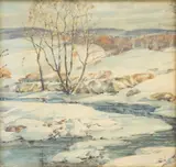 Fred Rypsam, Snow Scene, Northern Michigan, Watercolor