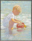 Henry Benson, Child on the Beach, "Ocean Fun", 2005, Mixed Media, Oil on Canvas