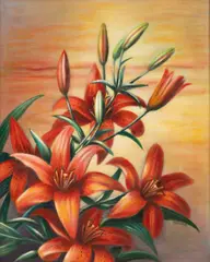 Regina Engelhardt, Lilies, Acrylic on Canvas