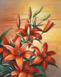 Regina Engelhardt, Lilies, Acrylic on Canvas