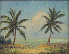 Rupert Lovejoy, Biscayne Bay, Florida, circa 1928, Oil on Canvasboard
