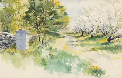 Phil Austin, Apple Orchard, Watercolor