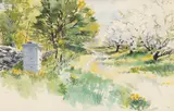 Phil Austin, Apple Orchard, Watercolor
