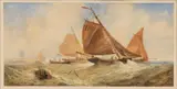 John Francis Salmon, Cutters Off the English Coast, Watercolor on Paper, Ca. 1870s
