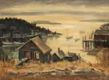 Marion Madigan, Gloucester, Quiet Cove, circa 1930, Oil on Academy Board