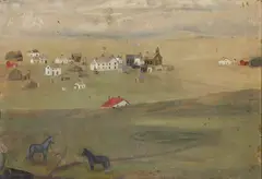 Isobel Sprague, View of the Dakota Terratory, circa 1880, Primitive Oil on Canvas