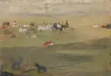 Isobel Sprague, View of the Dakota Terratory, circa 1880, Primitive Oil on Canvas