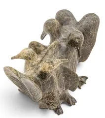 Pavinak Petaulassie, Birds, circa 1995, Soapstone Sculpture