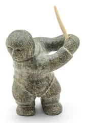 Johnny Iquliq, Standing Man, circa 1989, Soapstone Sculpture