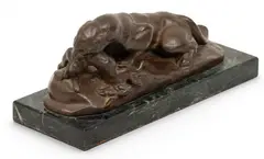 Alfred Barye, Jaguar Devouring a Hare, Bronze Sculpture