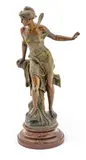 Jean-Baptiste Germain, La Cascade, 1892-1915, Art Nouveau Spelter Sculpture