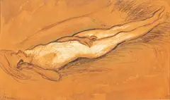 William Sanders Fanning, Untitled, Pastel on Paper, Male Model