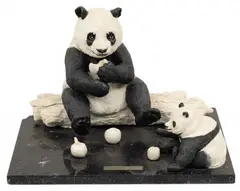 Regina Engelhardt, Sharing Time, Patinated Ceramic and Marble Sculpture