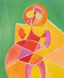 Jack Faxon, Figural Composition, 1968, Gouache on Artist Board