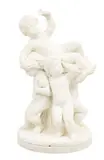 Horatia Augusta Latilla Freeman, Bacchic Putti, 1869, Carved Carrara Marble Sculpture