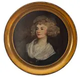 George Romney, a Lady in a Brown Dress (The Parson's Daughter), Pastel on Paper
