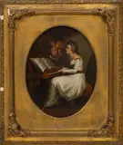 Joshua Reynolds, Mrs. Sheridan As Saint Cecilia, Oil on Wood Panel