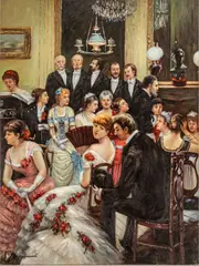 Jean Béraud, the Reception, by P. Raymond Oil on Canvas 20th Century
