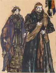 Austin K. Sanderson, Costume Study for Macbeth, 1993, Mixed Media on Paper