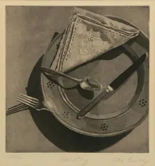 Nona Hershey, Place Setting, Etching and Aquatint on Wove Paper