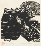 Matsubara Naoko, No Dancer, 1977, Woodblock Print