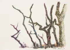 Joseph Solman, Trees, 1974, Monoprint on Paper