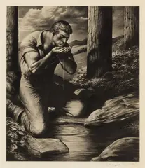 Robert Riggs, a Cool Drink, Offset Lithograph on Paper