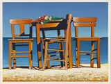 Igor Medvedev, Chairs and Flowers on Beach, Serigraph on Paper