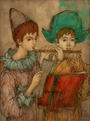 Hugo Casar, Flute Player, 1960, Oil on Canvas