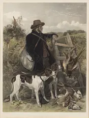 Richard Ansdell, the English Gameskeeper, 1858, Color Engraving