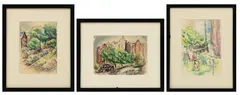 Greta Hale, Chicago Scenes, 1941, Watercolors on Paper