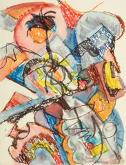 Jack Faxon, ' W 9', Watercolor on Paper