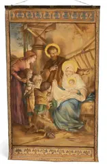 Edith Ward Hunt, Adoration of the Shepherds, Oil on Canvas, After Martin Feuerstein