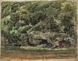 Louis Schultze, Forest Landscape, Watercolor on Paper