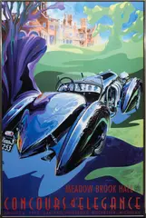 Tom Hale, Meadow Brook Hall Concours D'Elegance, 1995, Poster