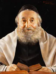 Otto Eichinger, Portrait of a Rabbi, Oil on Panel