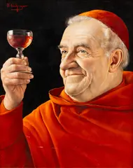 Otto Eichinger, Cardinal, 1950, Oil on Masonite