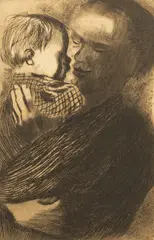 Käthe Kollwitz, Mother and Child, Etching on Paper