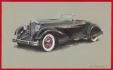 Glen Durmisevich, 1934 Packard V-12, Marker, Colored Pencil and Gouache on Canson Paper.