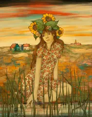 Hugo Casar, Sunflowers, Oil on Canvas