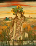 Hugo Casar, Sunflowers, Oil on Canvas